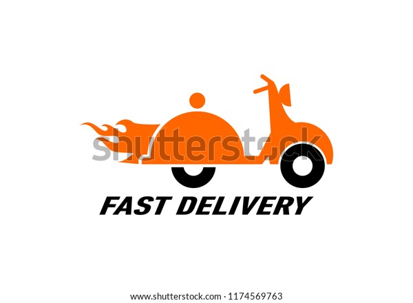 Food Delivery Vintage\
Scooter Logo