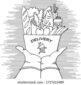 food delivery virus coronavirus covid19 vector