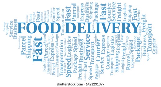 Food Delivery word cloud. Wordcloud made with text only.