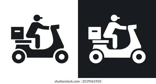 Food deliveryline vector icon set in solid and outline style.