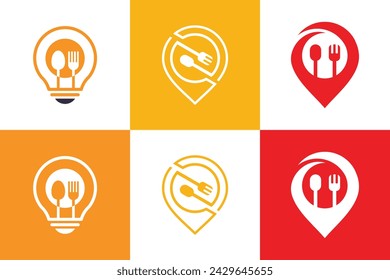 Food design element vector icon collection with creative idea