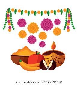 Food Design Onam Festival Celebration Culture Stock Vector (Royalty ...