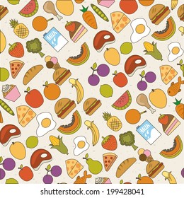 Food design over beige background, vector illustration