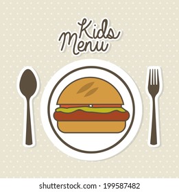 Food design over beige background, vector illustration