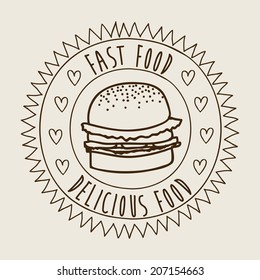 Food design over beige background, vector illustration