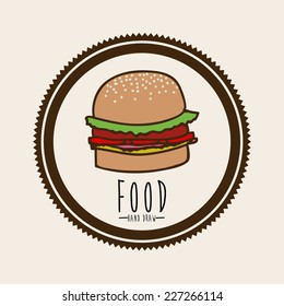 Food design over beige background, vector illustration