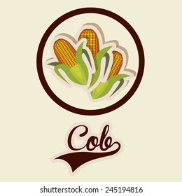 Food design over beige background, vector illustration.