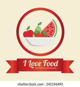 Food design over beige background, vector illustration.