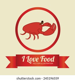 Food design over beige background, vector illustration.