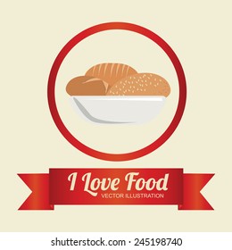 Food design over beige background, vector illustration.