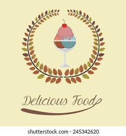 Food design over beige background, vector illustration.