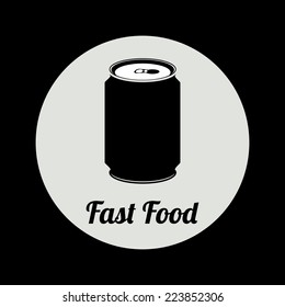 Food design over black background, vector illustration