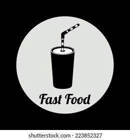 Food design over black background, vector illustration