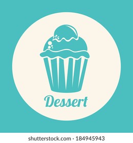Food design over blue background, vector illustration