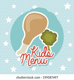 Food design over blue background, vector illustration