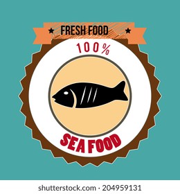 Food design over blue background, vector illustration