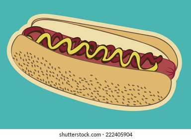 Food design over blue background, vector illustration