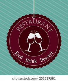 Food design over blue background, vector illustration.