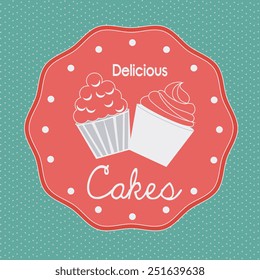 Food design over blue background, vector illustration.