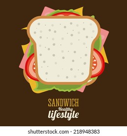 Food design over brown background, vector illustration