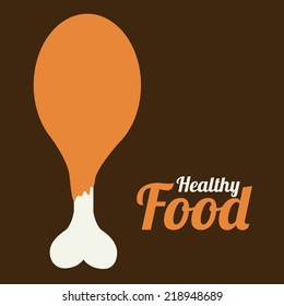 Food design over brown background, vector illustration