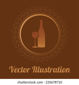 Food design over brown background, vector illustration.