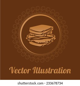 Food design over brown background, vector illustration.