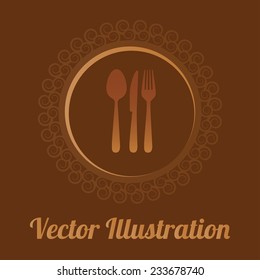 Food design over brown background, vector illustration.