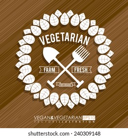 Food design over brown background, vector illustration