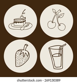 Food design over brown background, vector illustration