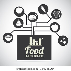 Food design over gray background, vector illustration