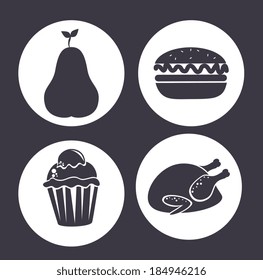 Food design over gray background, vector illustration