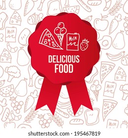 Food design over gray background, vector illustration