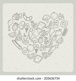 Food design over gray background, vector illustration