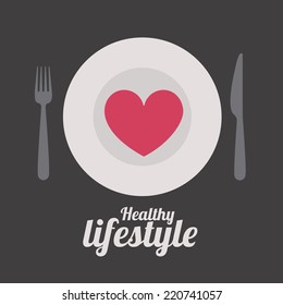Food design over gray background, vector illustration