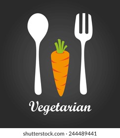 Food design over gray background, vector illustration.