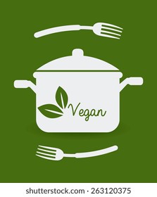 Food design over green background, vector illustration.