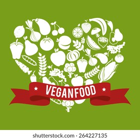 Food design over green background, vector illustration.