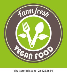 Food design over green background, vector illustration.
