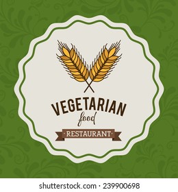 Food design over green background,vector illustration.
