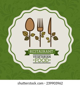 Food design over green background,vector illustration