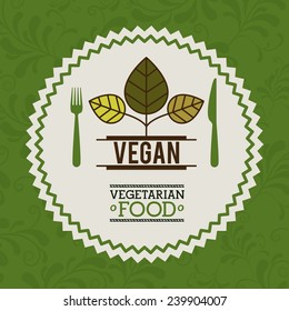 Food design over green background,vector illustration