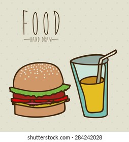Food design over grey background, vector illustration