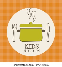 Food design over orange background, vector illustration