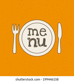 Food design over orange background, vector illustration