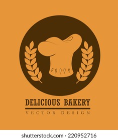 Food design over orange background, vector illustration