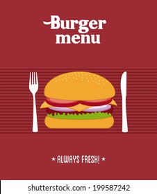 Food design over red background, vector illustration
