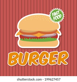 Food design over red background, vector illustration