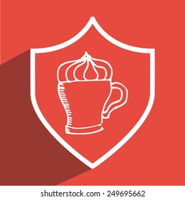 Food design over red background, vector illustration