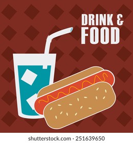 Food design over red background, vector illustration.
